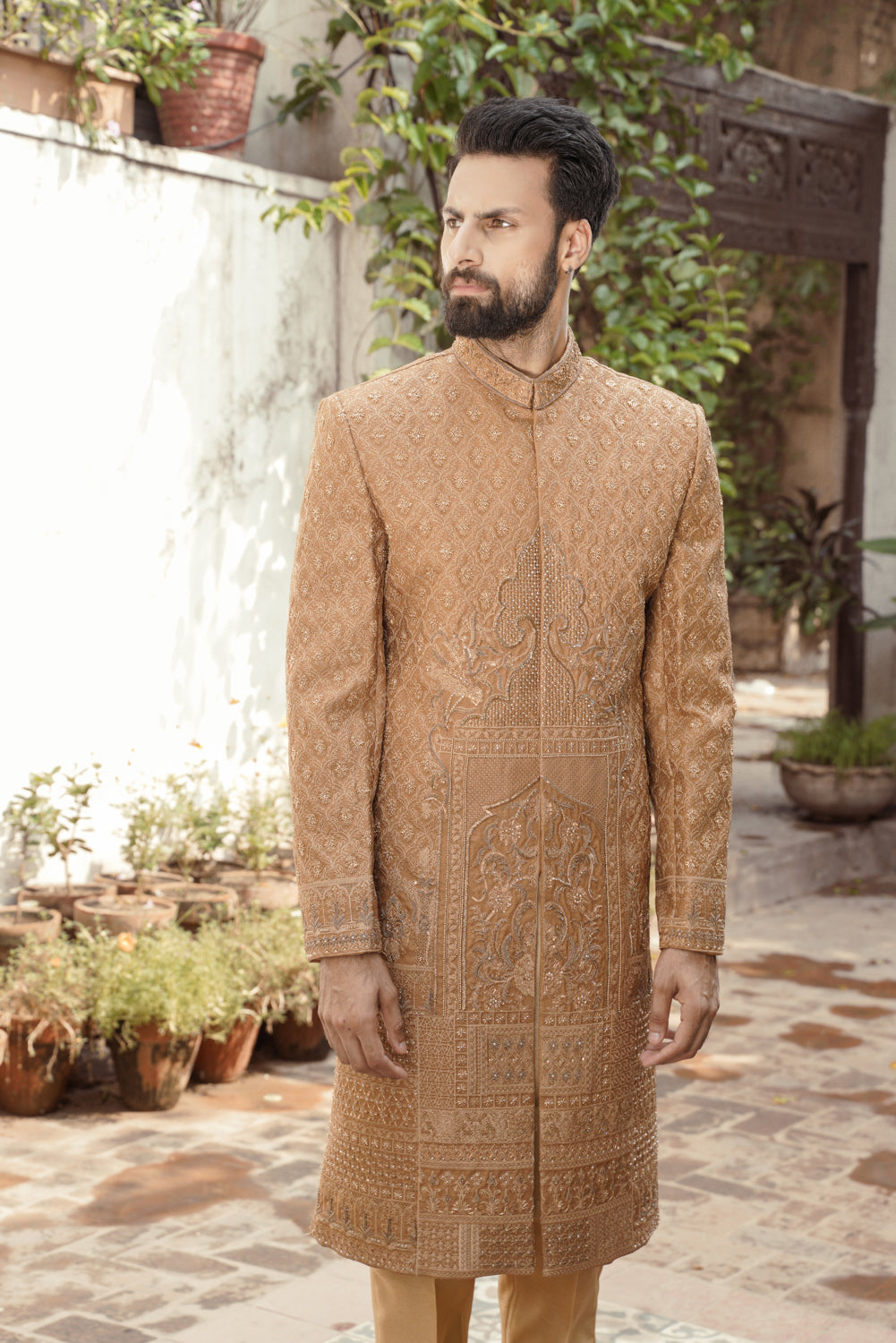 Brown Thread work  Sherwani