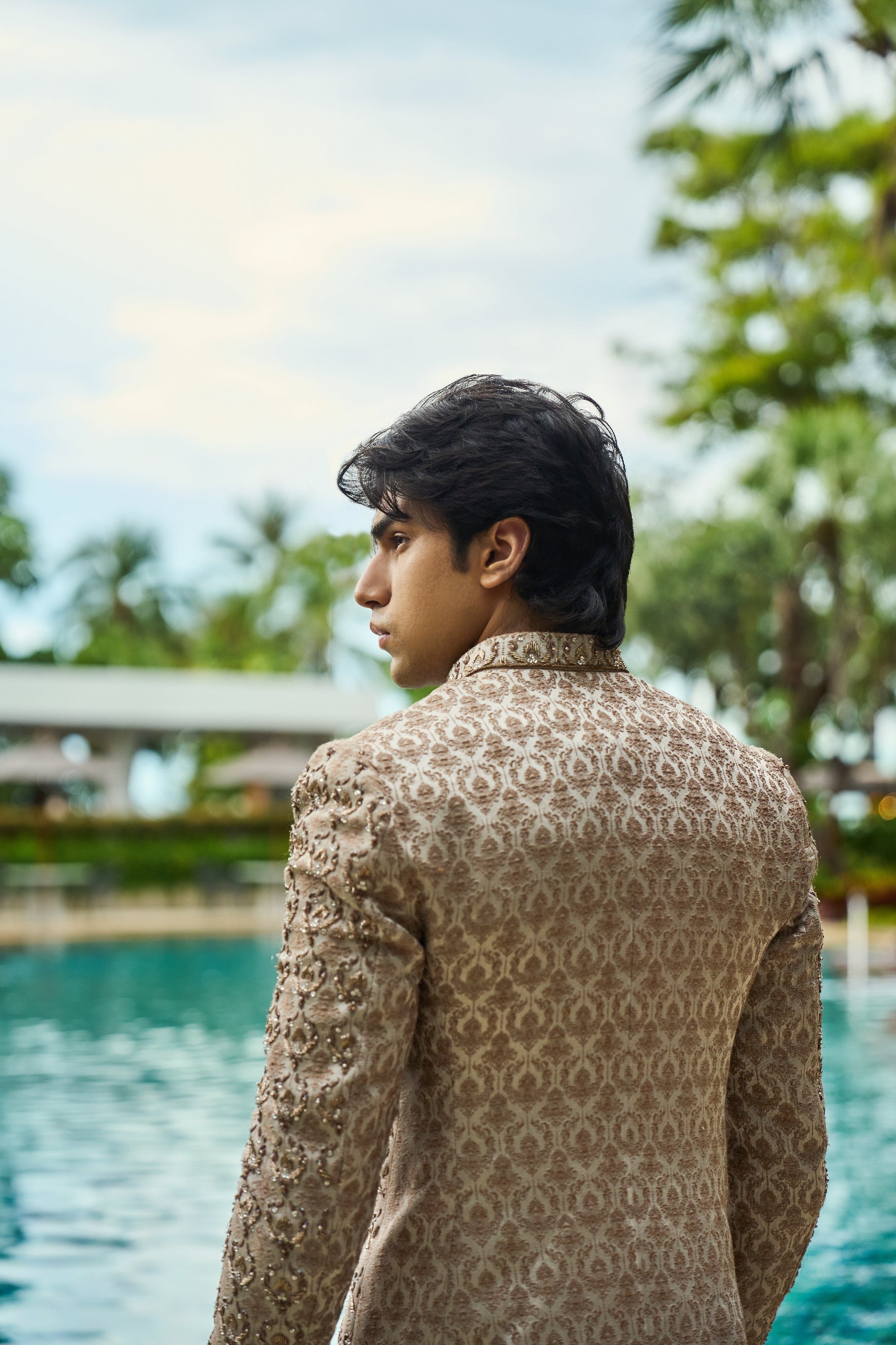 Regal Dune – Embroidered Prince Coat Set