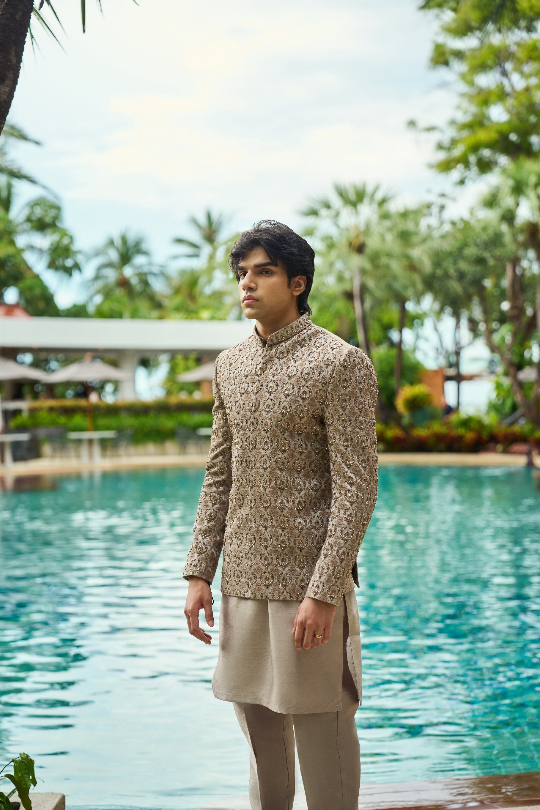 Regal Dune – Embroidered Prince Coat Set