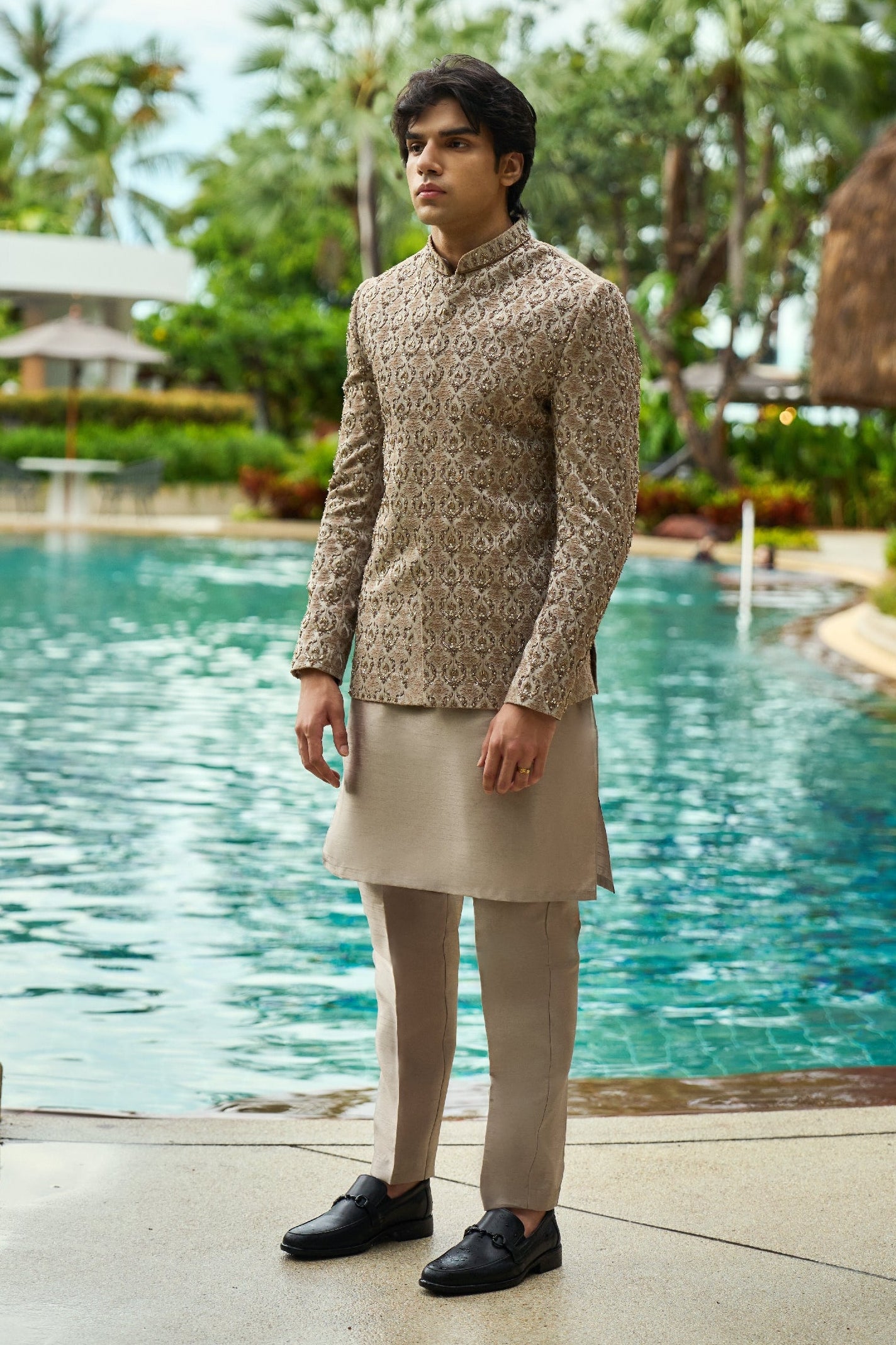 Regal Dune – Embroidered Prince Coat Set