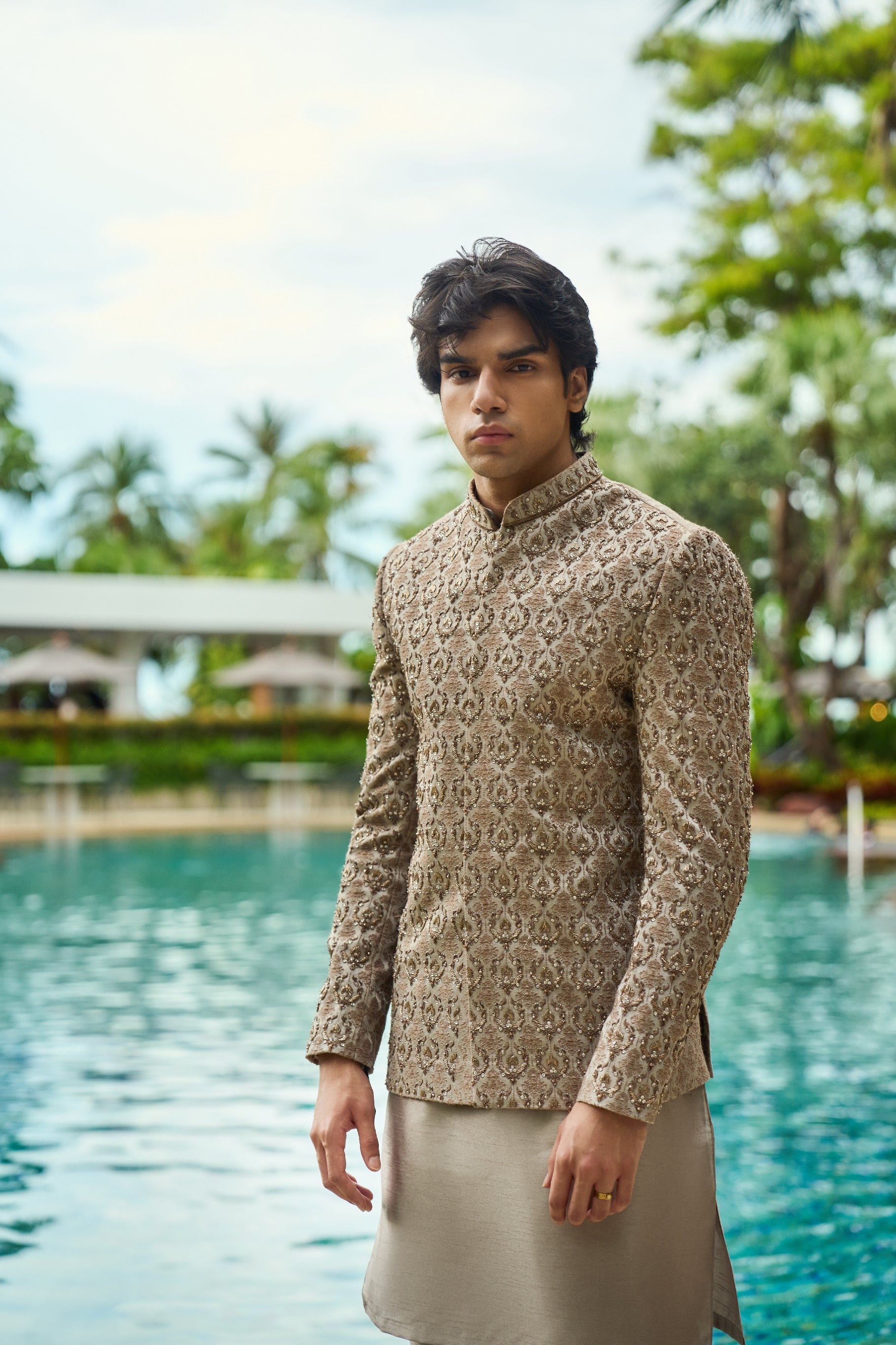 Regal Dune – Embroidered Prince Coat Set