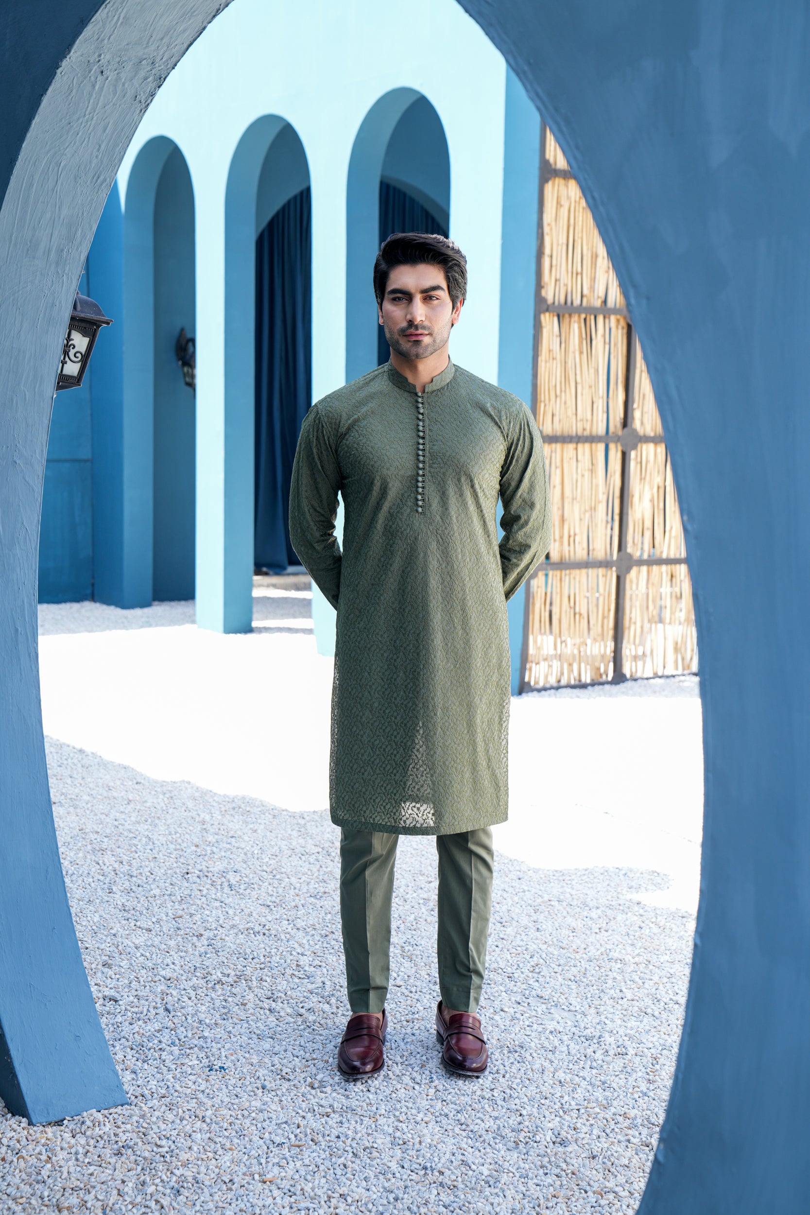 Olive Kurta Set