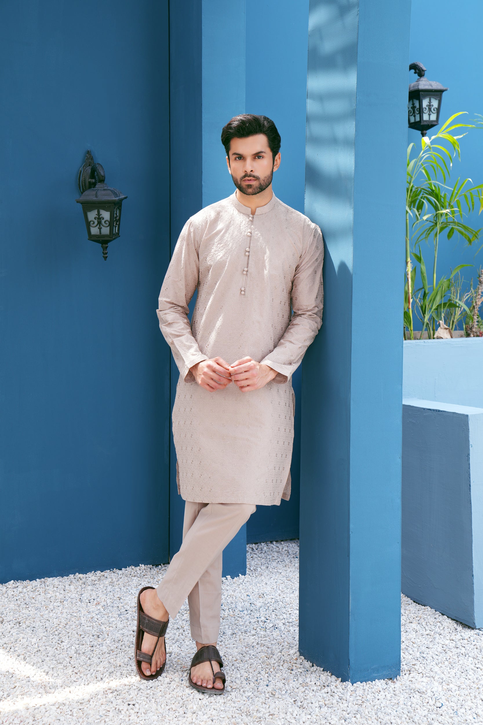 Cantaloupe Thread Work Kurta Set