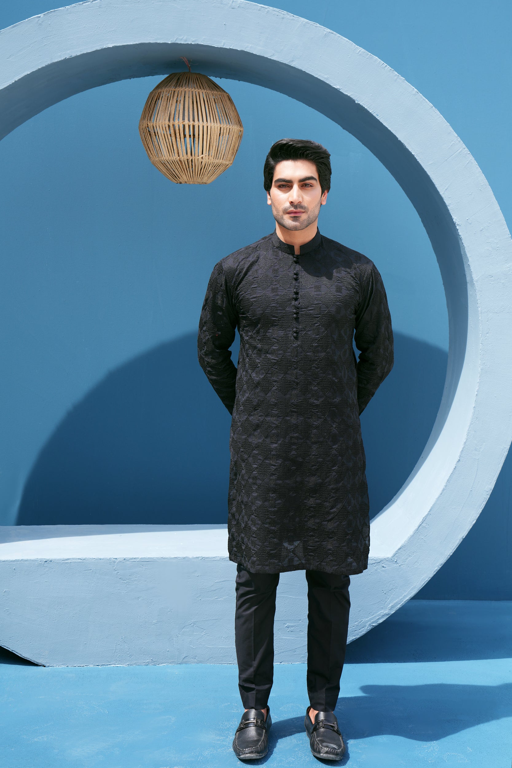 Pure Black Kurta Set