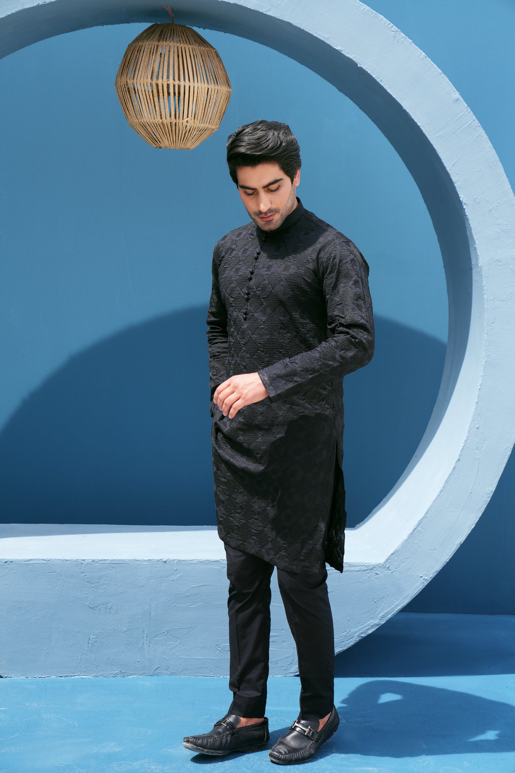 Pure Black Kurta Set