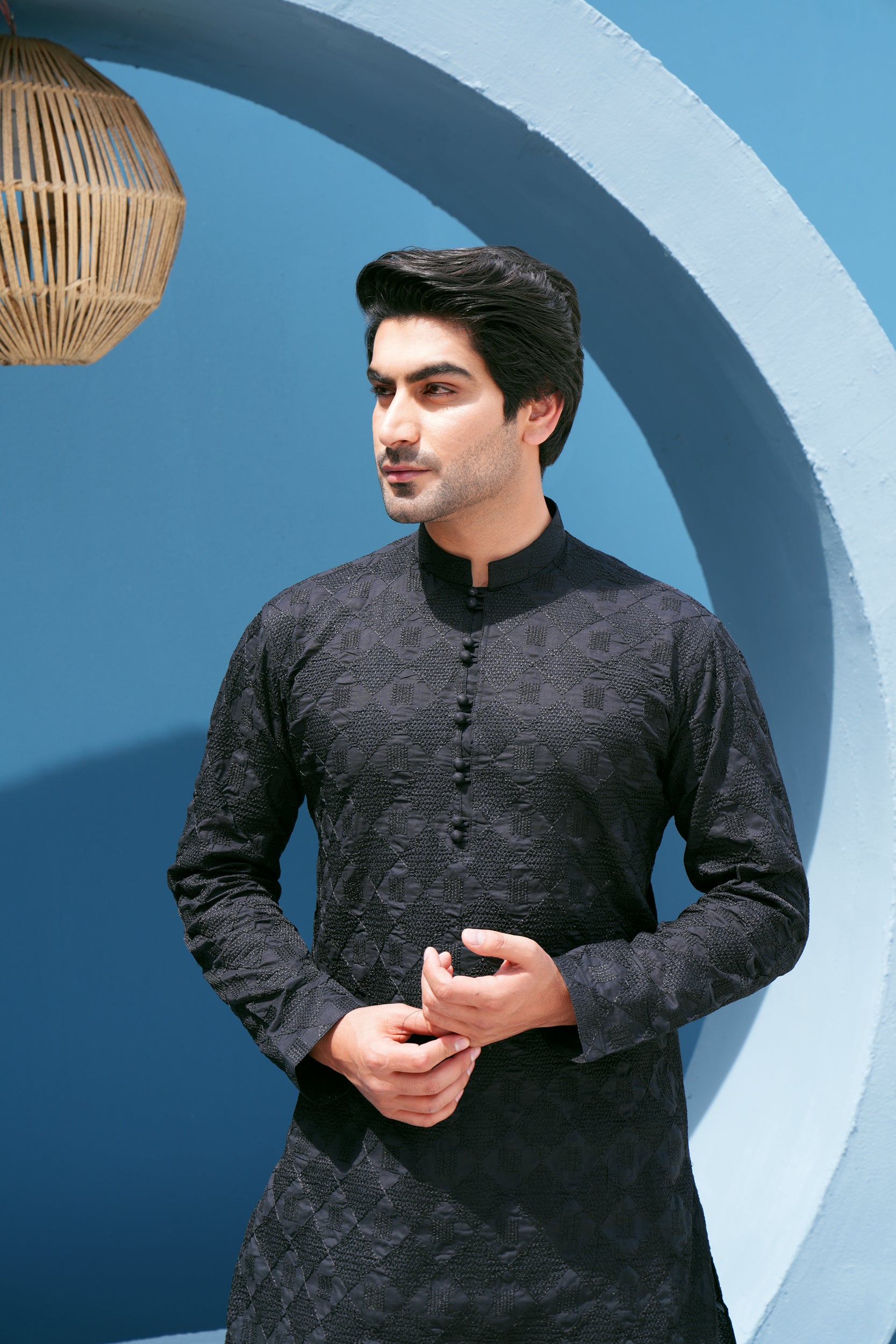 Pure Black Kurta Set