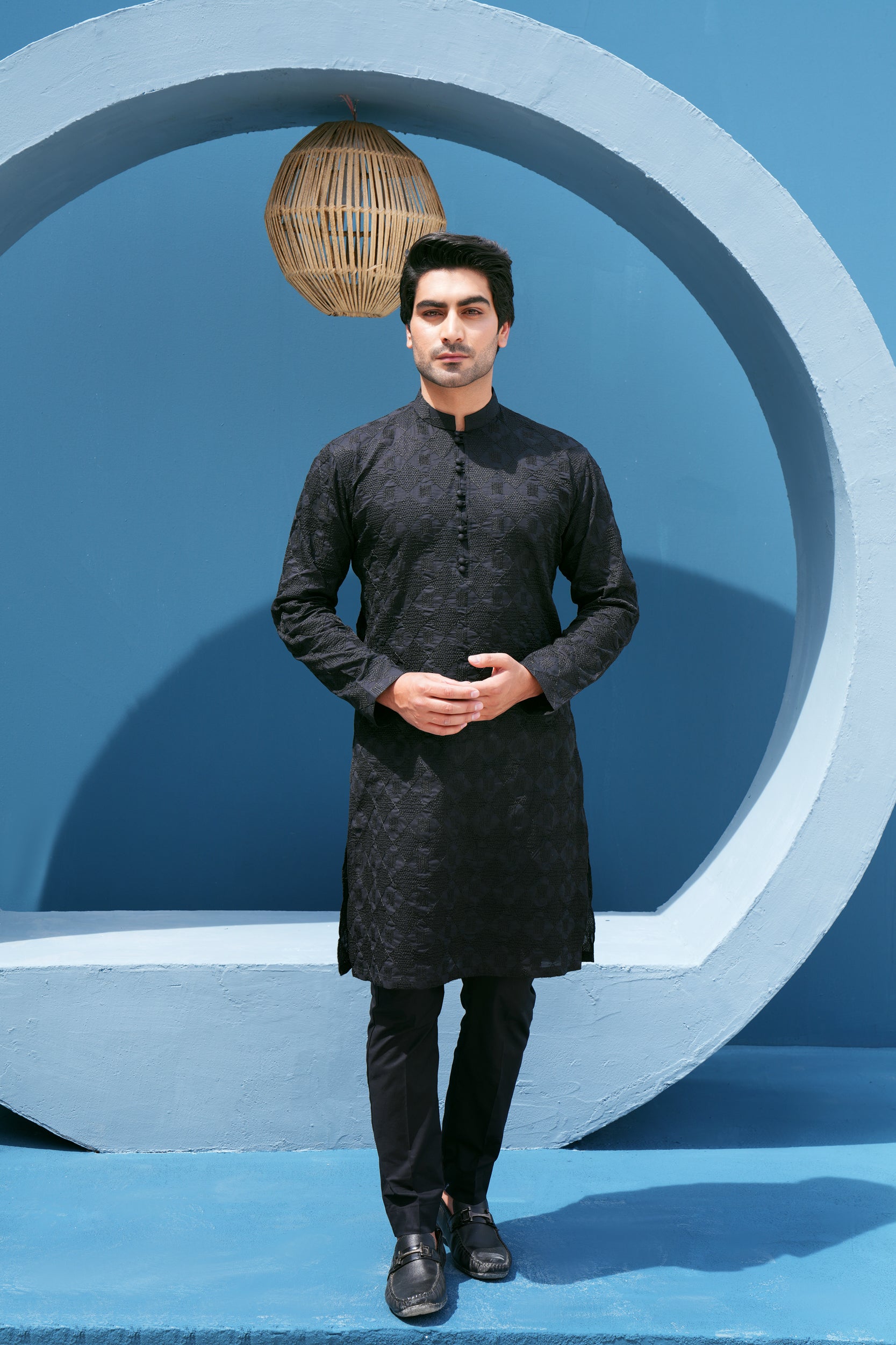 Pure Black Kurta Set