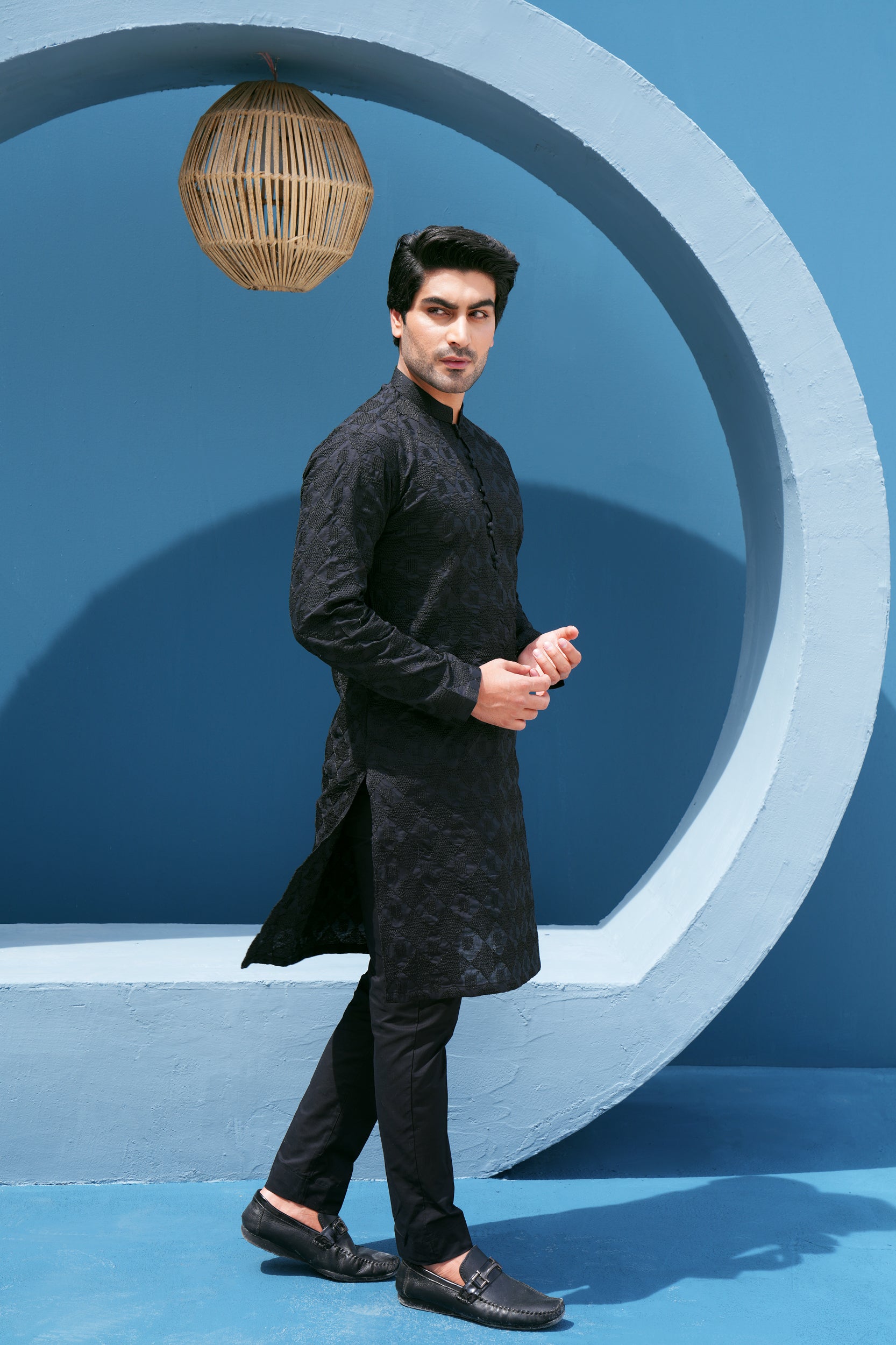 Pure Black Kurta Set