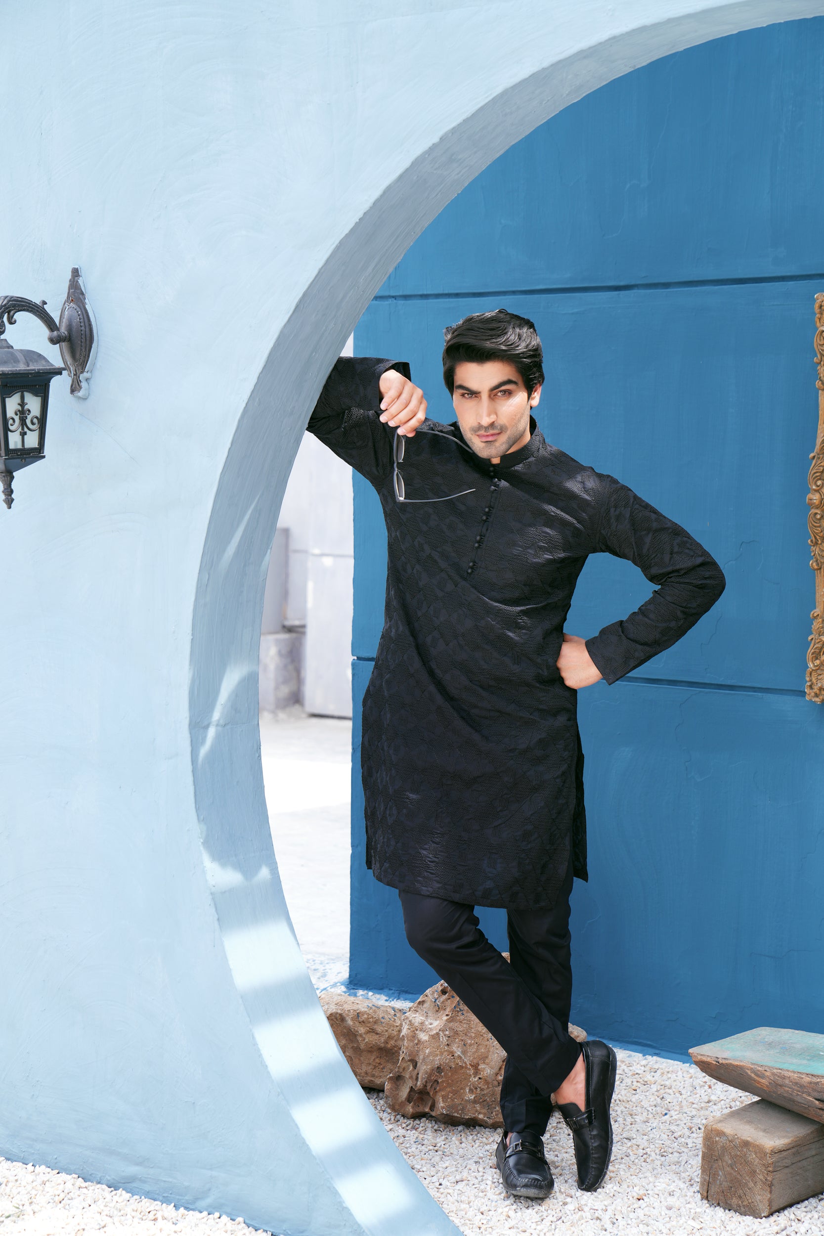 Pure Black Kurta Set