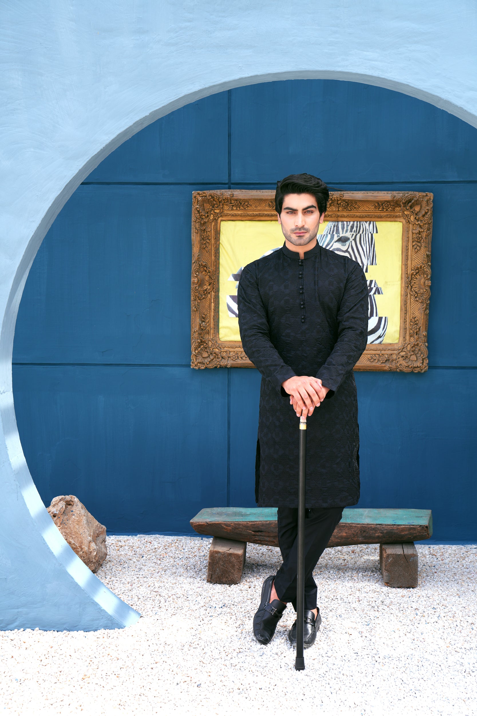 Pure Black Kurta Set