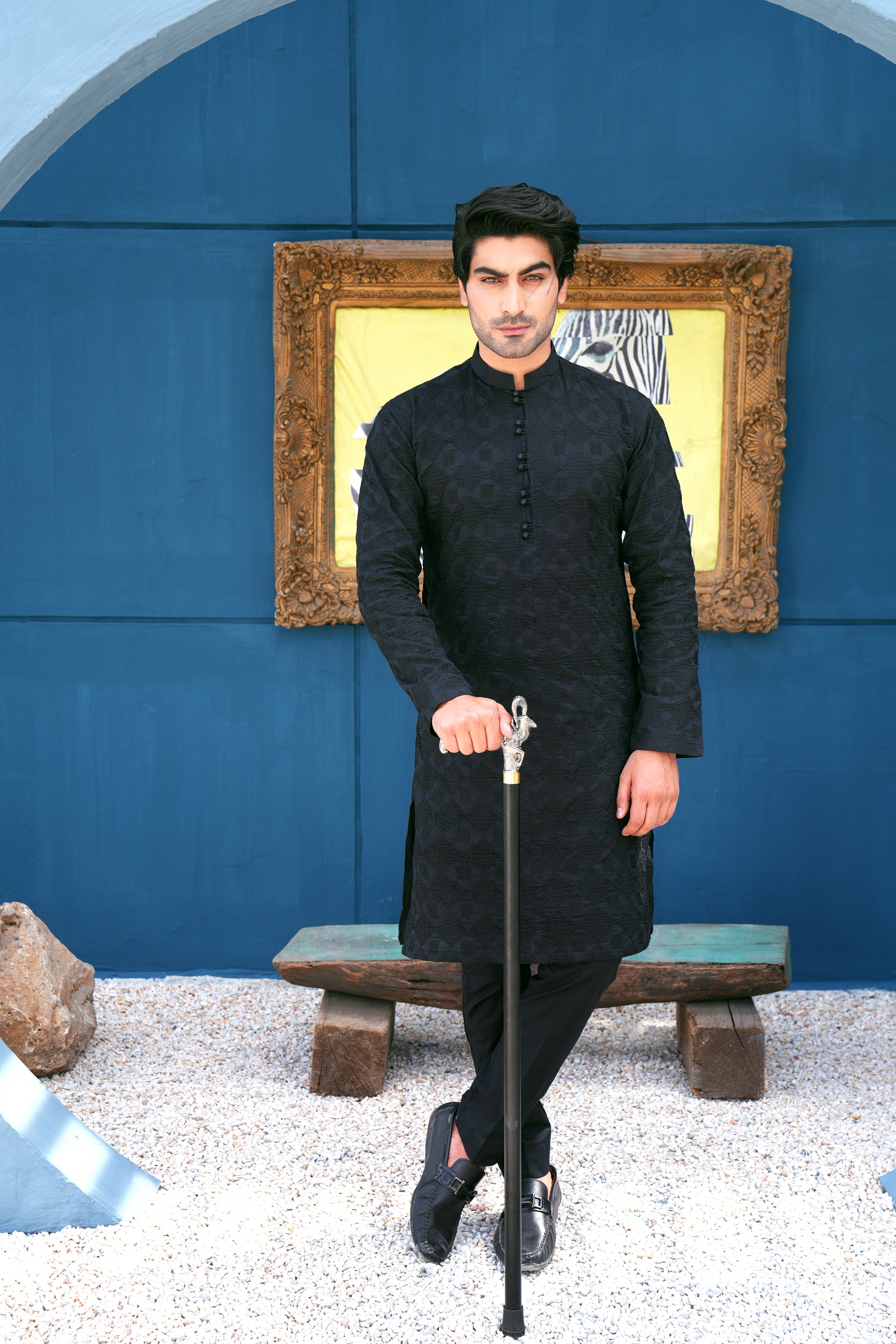 Pure Black Kurta Set