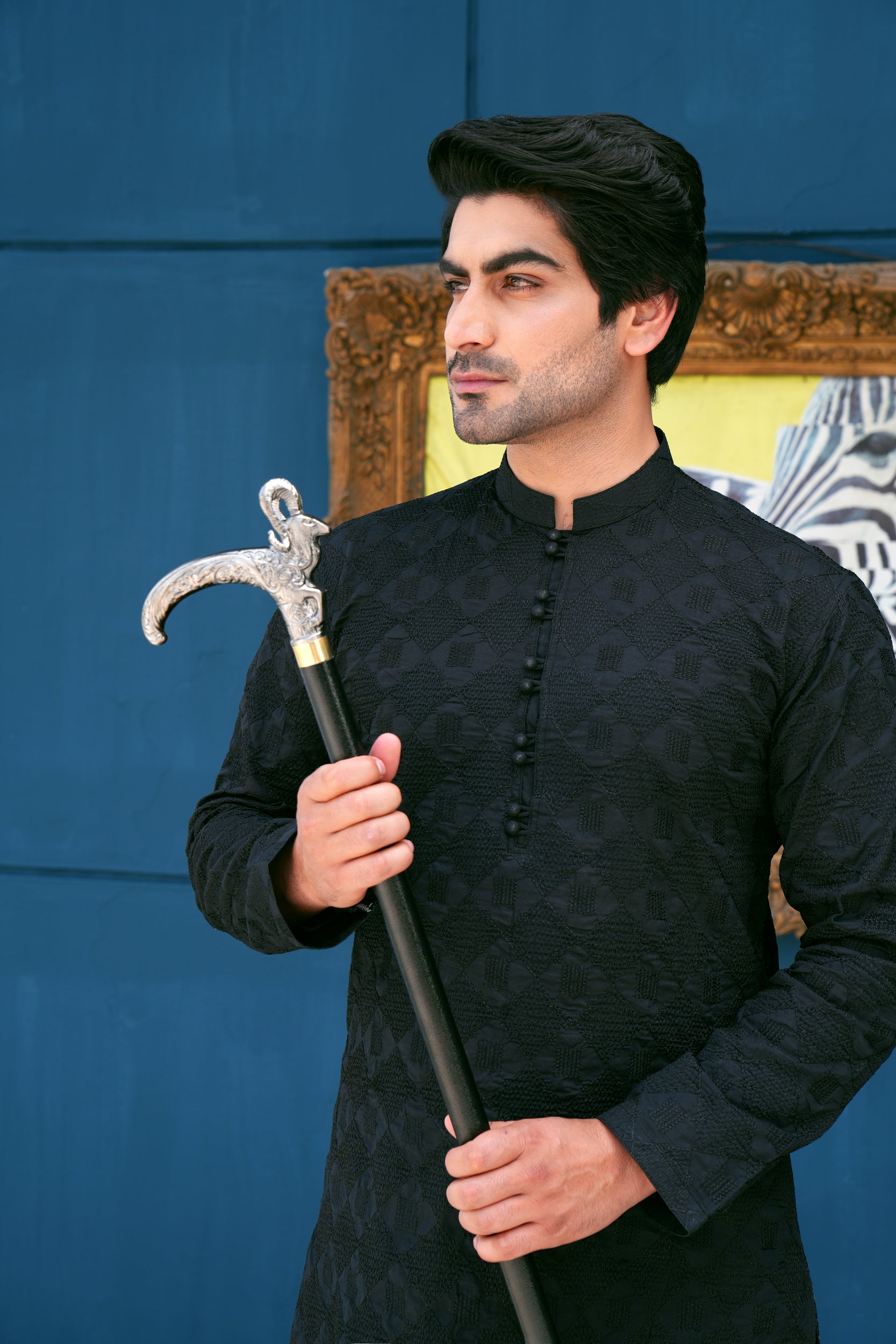 Pure Black Kurta Set