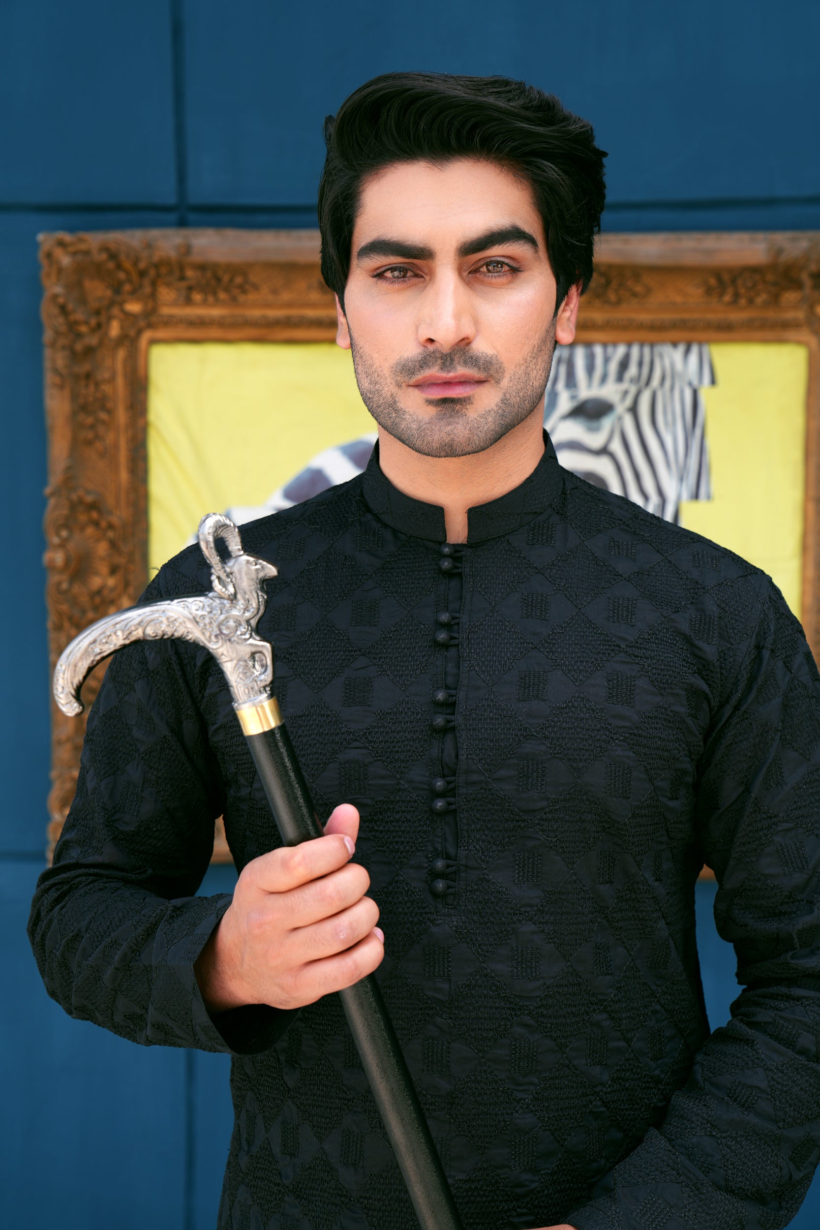 Pure Black Kurta Set