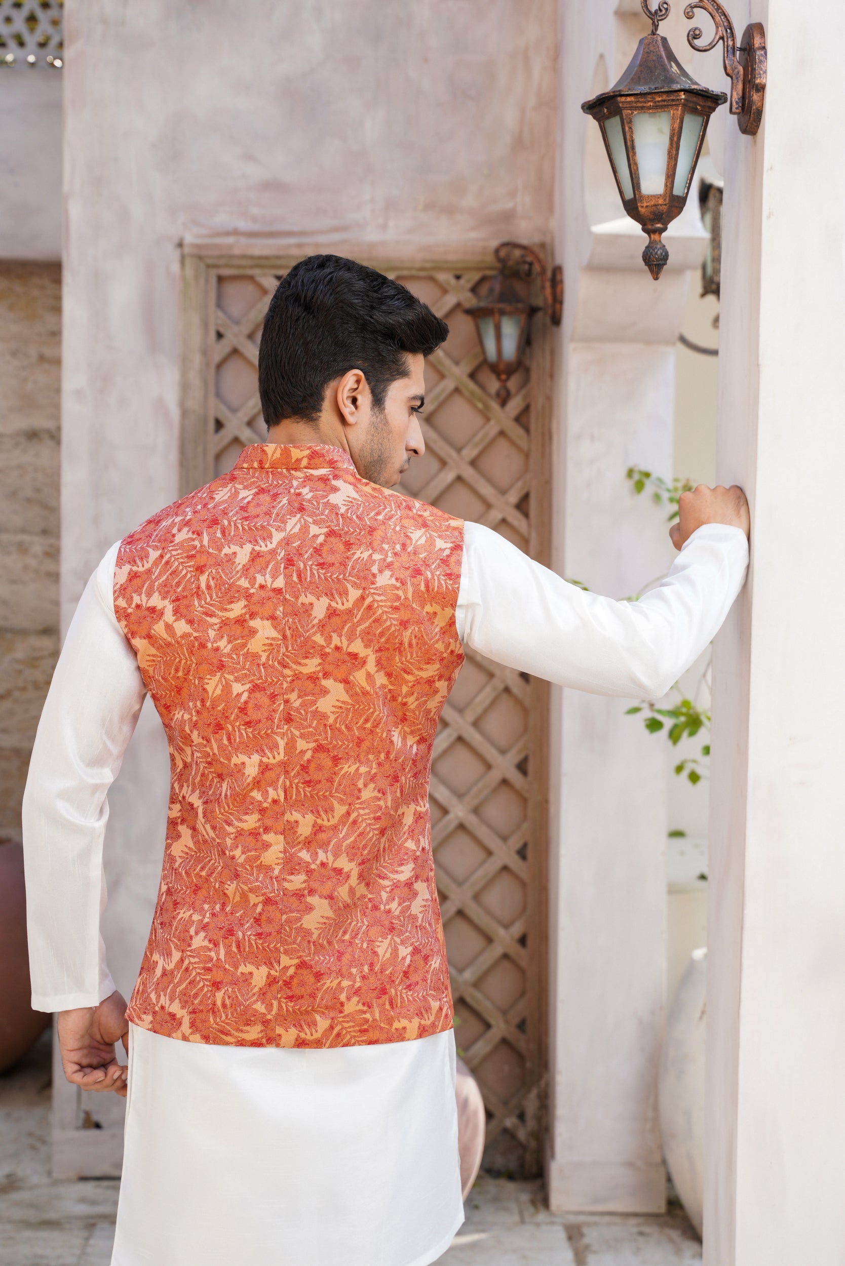 Amber Embossed Waistcoat