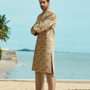 Regal Tide Embroidered Sherwani Ensemble with turban