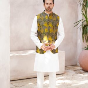 Stylish Lime-Hued Waistcoat