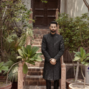Pitch Black Sherwani