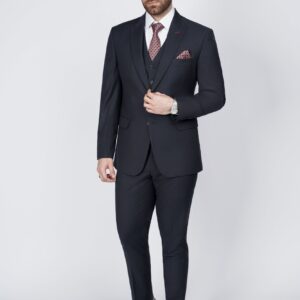Dark navy blue two piece suit
