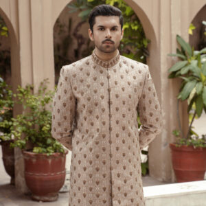 Beige Gold Sherwani