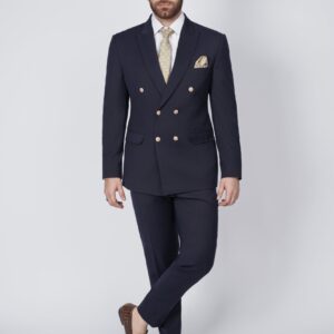 Dark blue six button two piece suit
