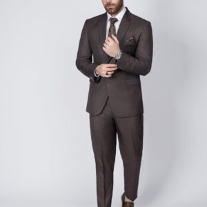 Charcoal brown two piece suit