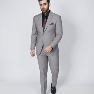 Solid gray two piece suit