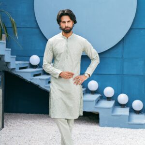 Slate-Grey Mijwan Kurta Set