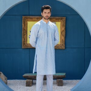 Azure Chikenkari  Kurta Set