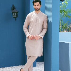 Cantaloupe Thread Work Kurta Set