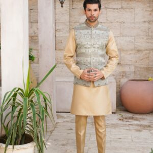 Lead embellished ban printed waistcoat