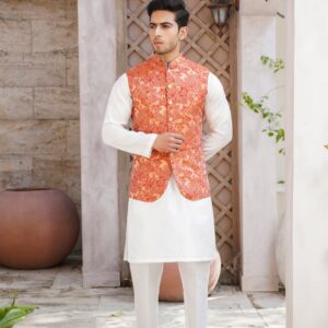 Amber Embossed Waistcoat